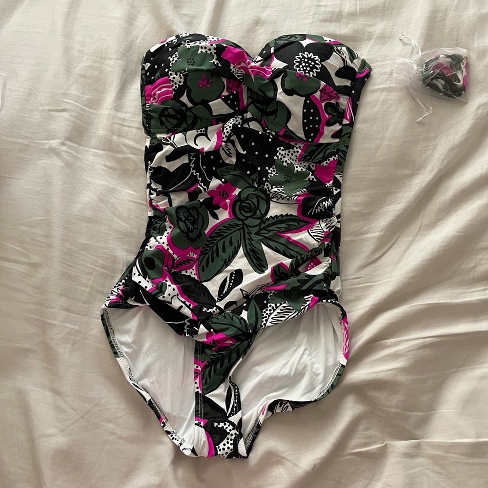 Multi colored one piece swimsuit
